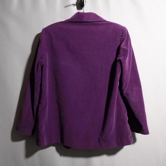 Vintage Purple Corduroy‎ Blazer Jacket Womens 16 XXL Cotton Retro Pockets Lined - Picture 2 of 11